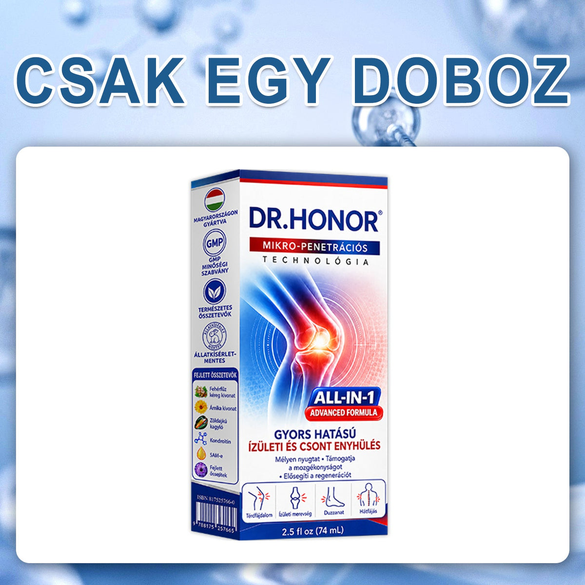 OFICIÁLNÍ E-SHOP | DR.HONOR® Mikrojehličkový roll-on 0,05 mm s rychlým účinkem pro úlevu od bolesti kloubů a kostí 🦴